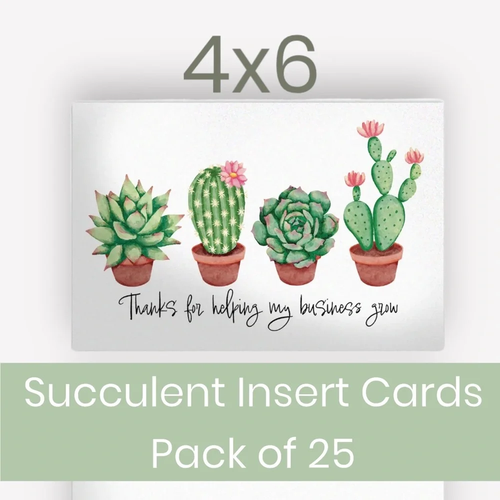 Succulents 4x6 Insert Cards Pack of 25